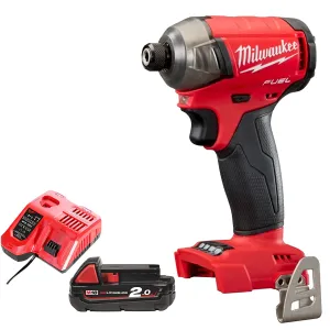 Milwaukee M18FQID-0 18V 1/4 Fuel Surge Brushless Hydraulic Impact Driver with 1 x 2.0Ah Battery & Charger