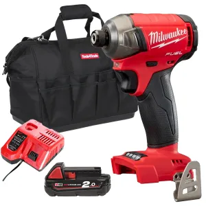 Milwaukee M18FQID-0 18V 1/4 Fuel Surge Brushless Hydraulic Impact Driver with 1 x 2.0Ah Battery Charger & Bag
