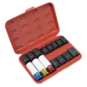 Sealey AK5615M Impact Socket & Wheel Nut Remover Set 1/2Sq Drive 15 Piece