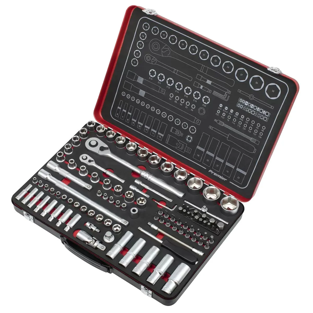 Sealey AK7926 Socket Set Drive 1/4 & 1/2Sq 108pc