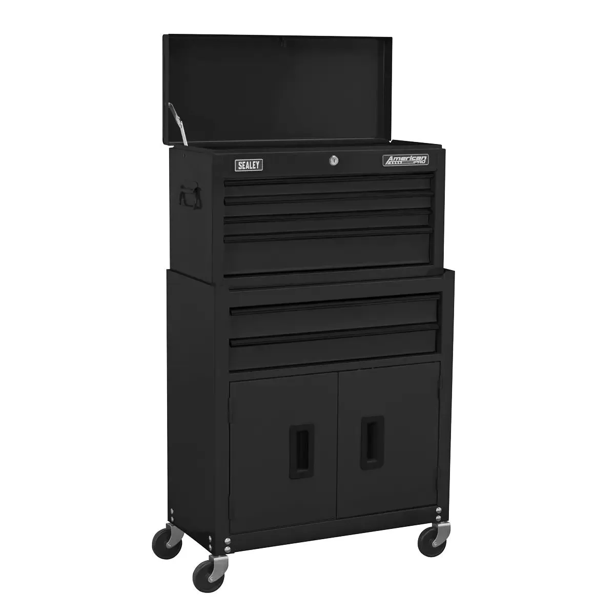 Sealey AP22BKCOMBO 6 Drawer Topchest & Rollcab Combination with Ball-Bearing Slides & 170pc Tool Kit