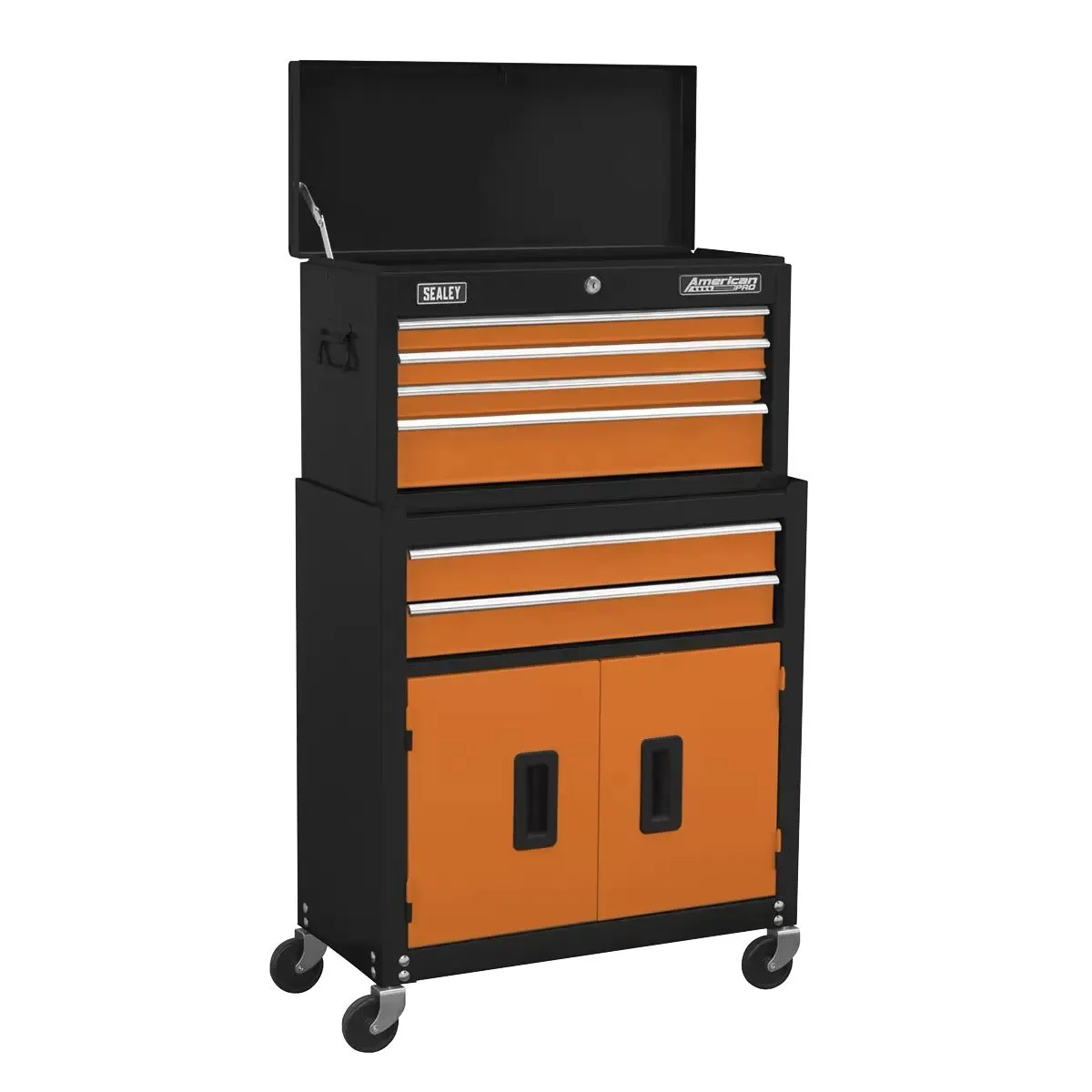 Sealey AP22OCOMBO 6 Drawer Topchest & Rollcab Combination with Ball-Bearing Slides & 170pc Tool Kit