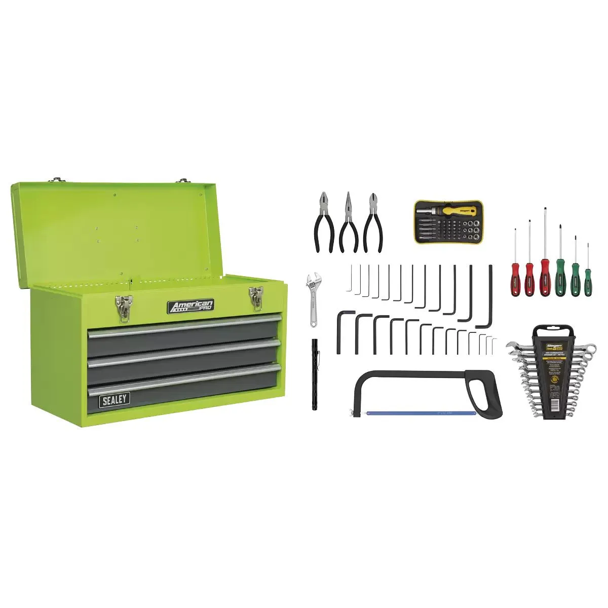 Sealey AP9243BBHVCOM Portable Tool Chest 3 Drawer 93pc Tool Kit