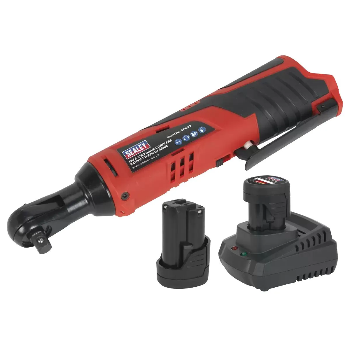 Sealey CP1202KIT 12V Ratchet Wrench Kit 3/8Sq Drive with 2 Batteries & Charger