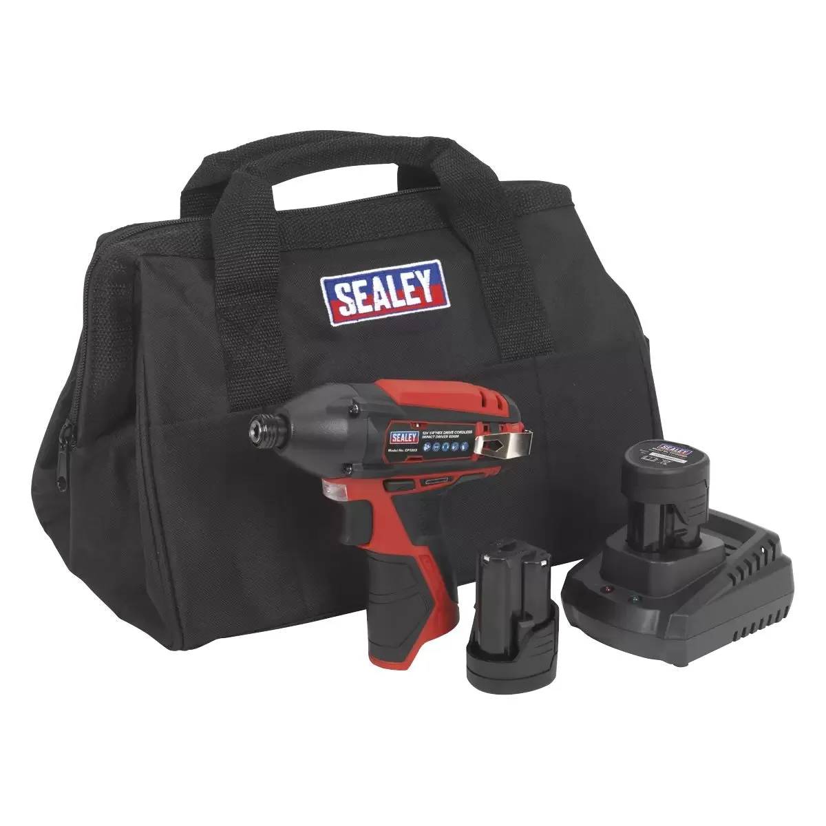 Sealey CP1203KIT 12V Impact Driver Kit 1/4 Hex Drive with 2 Batteries