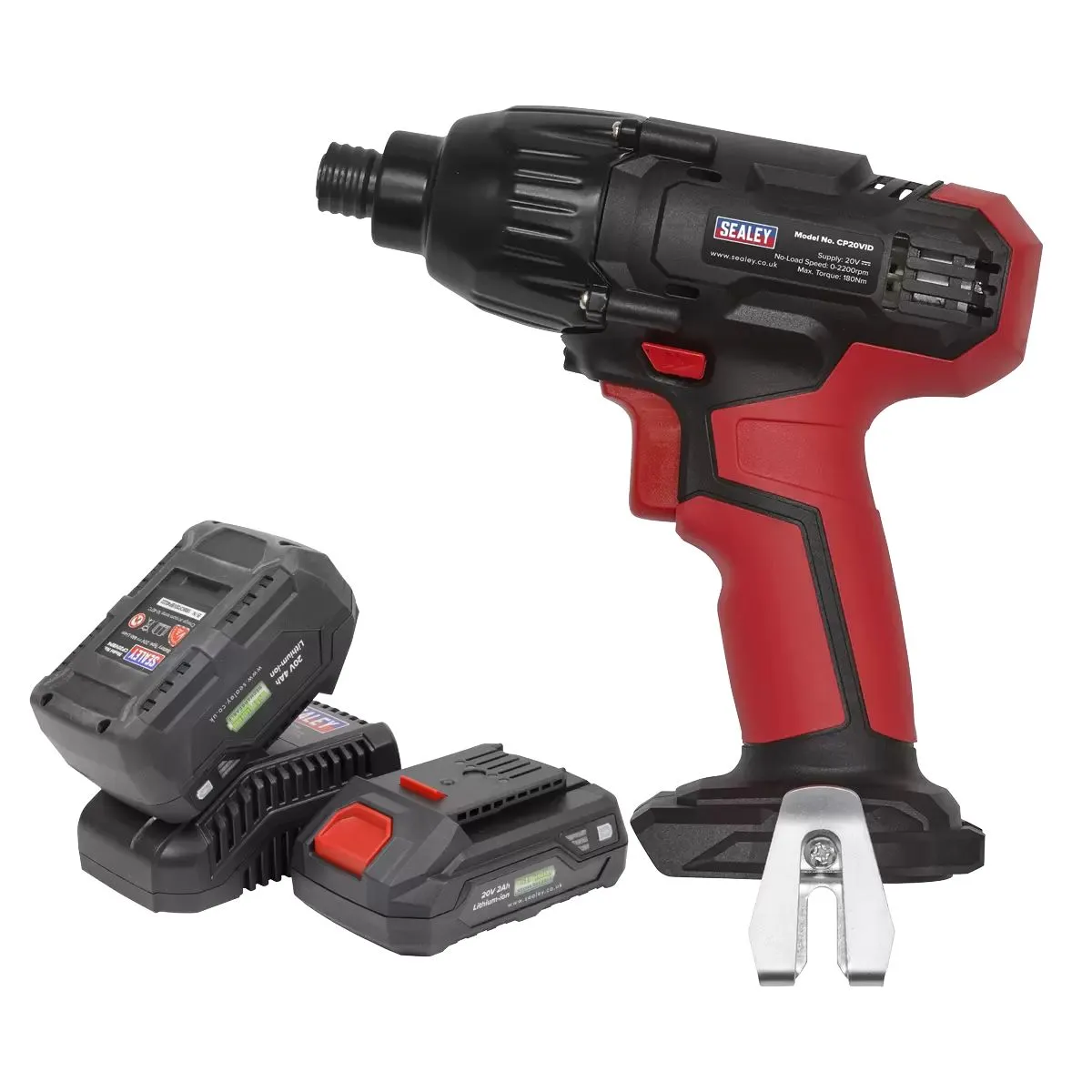 Sealey CP20VIDKIT 20V 1/4Hex Drive Impact Driver Kit with 2 Batteries & Charger