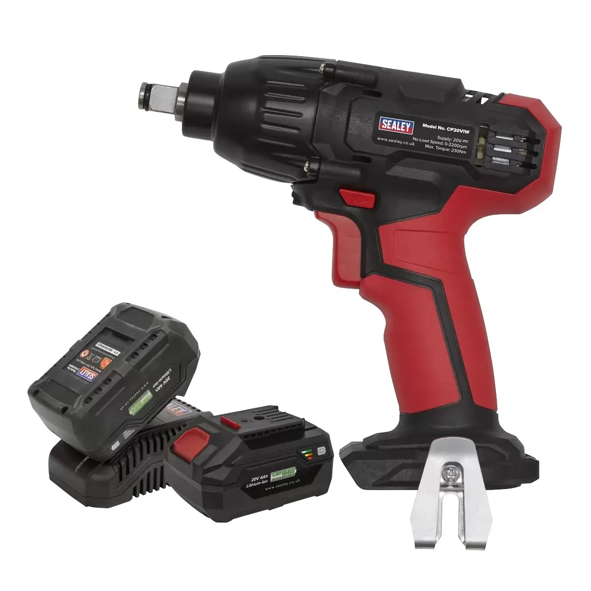 Sealey CP20VIWKIT 20V Impact Wrench 1/2Sq Drive 230Nm with 2 Batteries & Charger