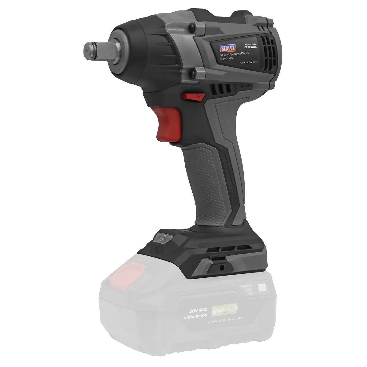 Sealey CP20VIWXKIT 20V Brushless Impact Wrench Kit 1/2Sq Drive with 2 x 4.0Ah Battery & Charger in Bag