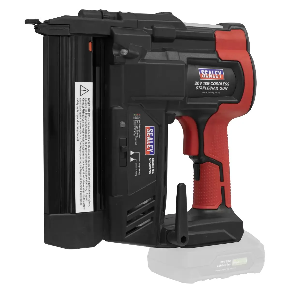 Sealey CP20VNG 20V Cordless Staple 18G Nail Gun Body Only