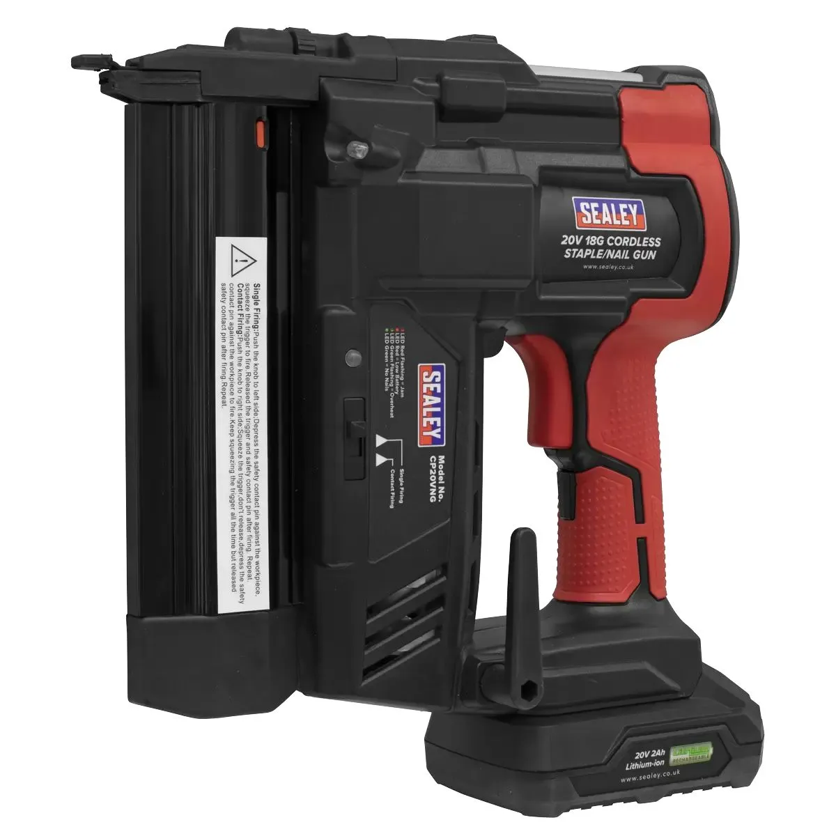 Sealey CP20VNG 20V Cordless Staple 18G Nail Gun Body Only