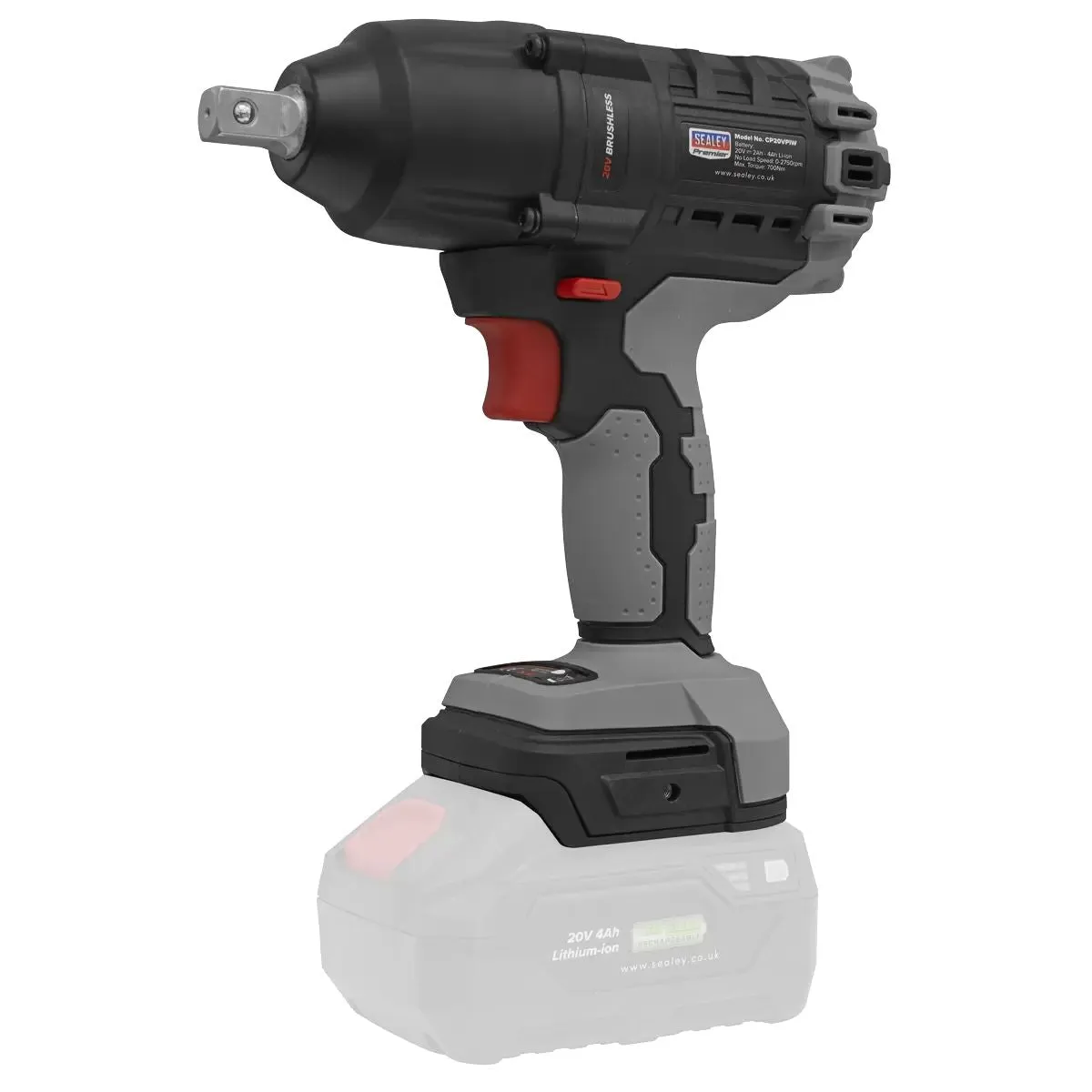 Sealey CP20VPIWKIT1 20V Brushless 1/2Sq Drive Impact Wrench Kit with Battery & Charger