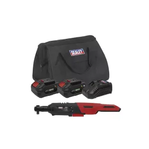 Sealey CP20VRWKIT Cordless Ratchet Wrench 3/8Sq Drive Kit 20V with 2 Battery