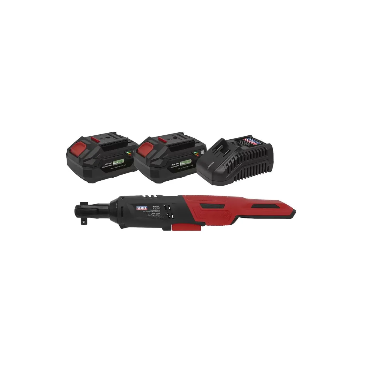 Sealey CP20VRWKIT Cordless Ratchet Wrench 3/8Sq Drive Kit 20V with 2 Battery