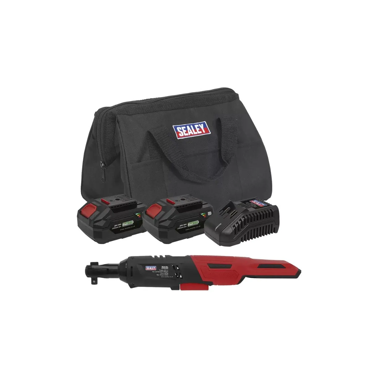 Sealey CP20VRWKIT Cordless Ratchet Wrench 3/8Sq Drive Kit 20V with 2 Battery