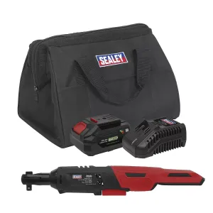 Sealey CP20VRWKIT1 20V 3/8Sq Drive Ratchet Wrench Kit With Battery & Charger