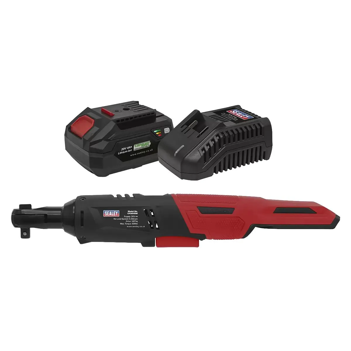 Sealey CP20VRWKIT1 20V 3/8Sq Drive Ratchet Wrench Kit With Battery & Charger