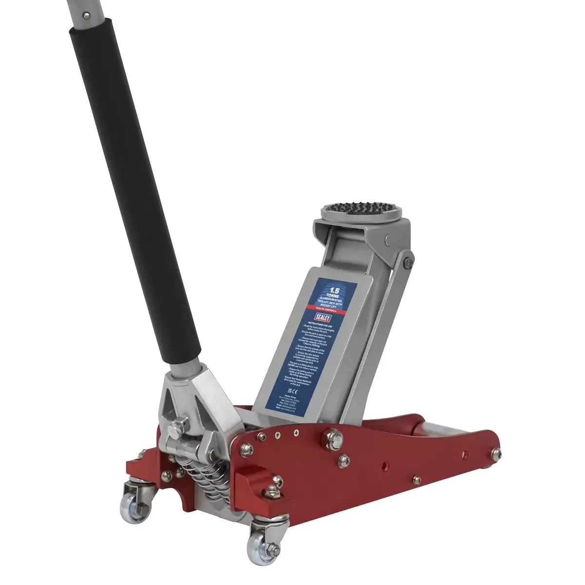 Sealey RJAS1500 Trolley Jack 1.5 Tonne Ton Aluminium Steel Rocket Lift Low Entry