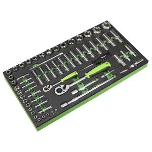 Sealey S01271 Siegen Socket Set with Tool Tray 1/4 & 1/2Sq Drive 62pc