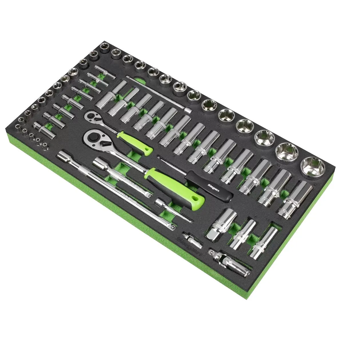 Sealey S01271 Siegen Socket Set with Tool Tray 1/4 & 1/2Sq Drive 62pc
