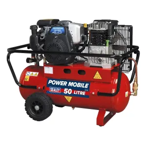 Sealey SA5040 50L Belt Drive Air Compressor with Petrol Engine