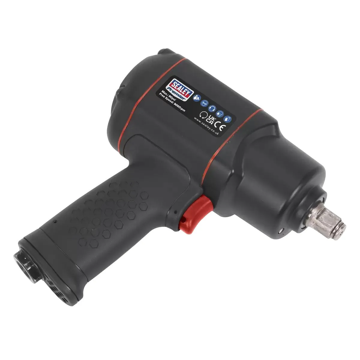 Sealey SA6007 1/2Sq Drive Composite Air Impact Wrench Twin Hammer