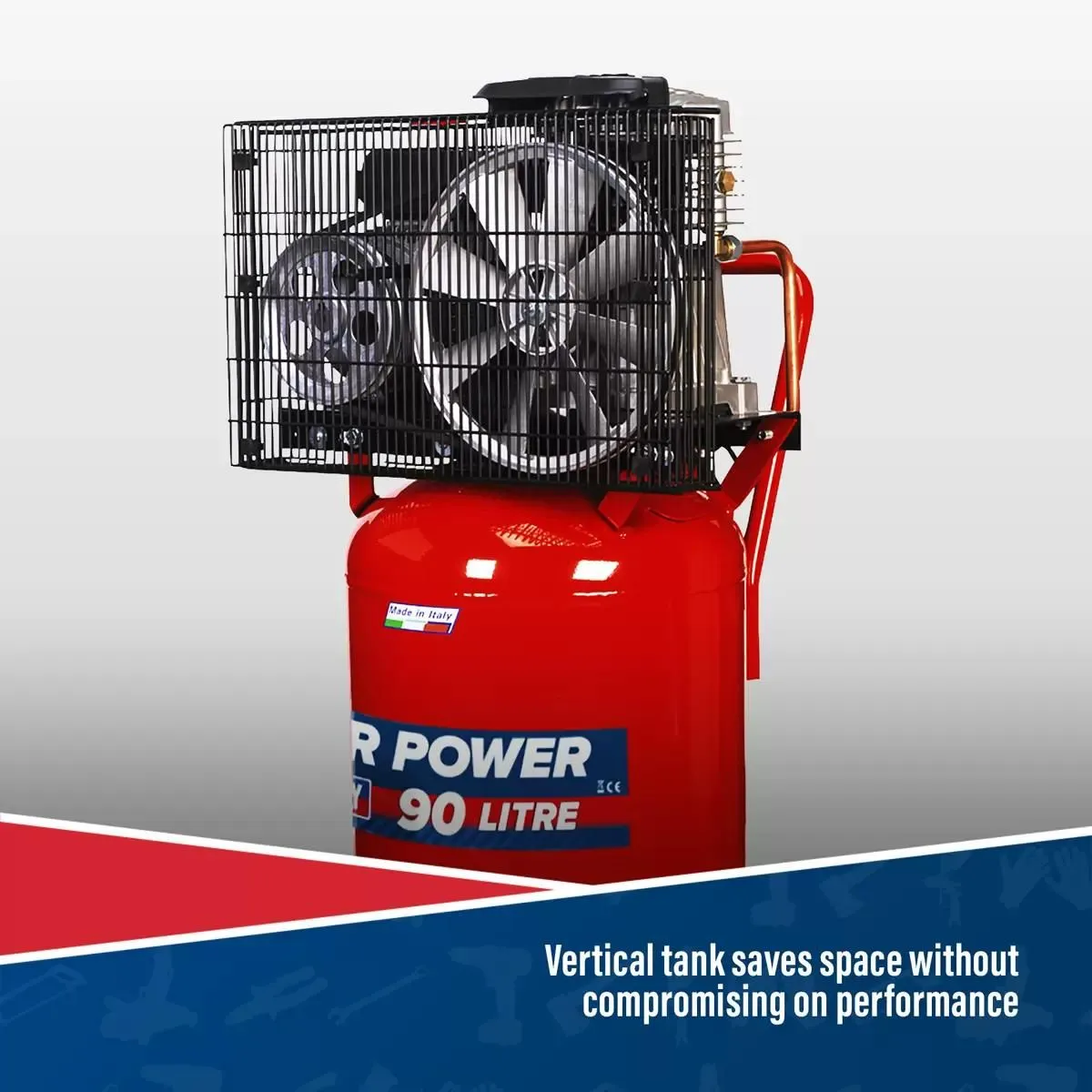 Sealey SAC1903B 90ltr Vertical Belt Drive Compressor 230V/13A
