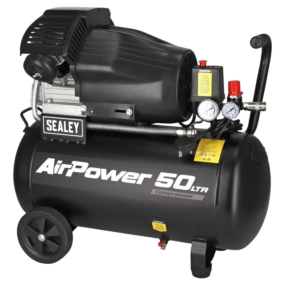 Sealey SAC5030VA Air Compressor 50L V-Twin Direct Drive 3hp/230v