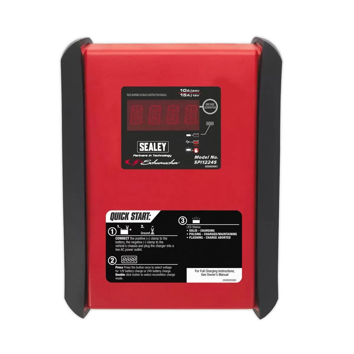 Sealey SPI1224S Schumacher 15A/10A 12V/24V Automatic Smart Battery Charger & Maintainer
