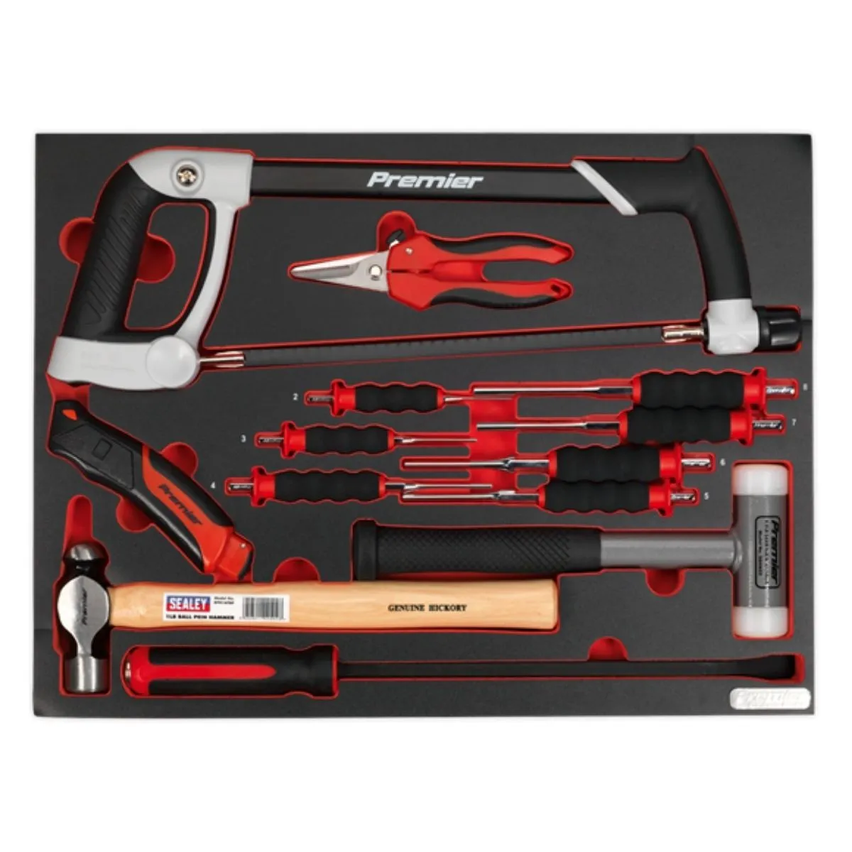 Sealey TBTP06UK Hacksaw. Hammers & Punch Kit 13pc
