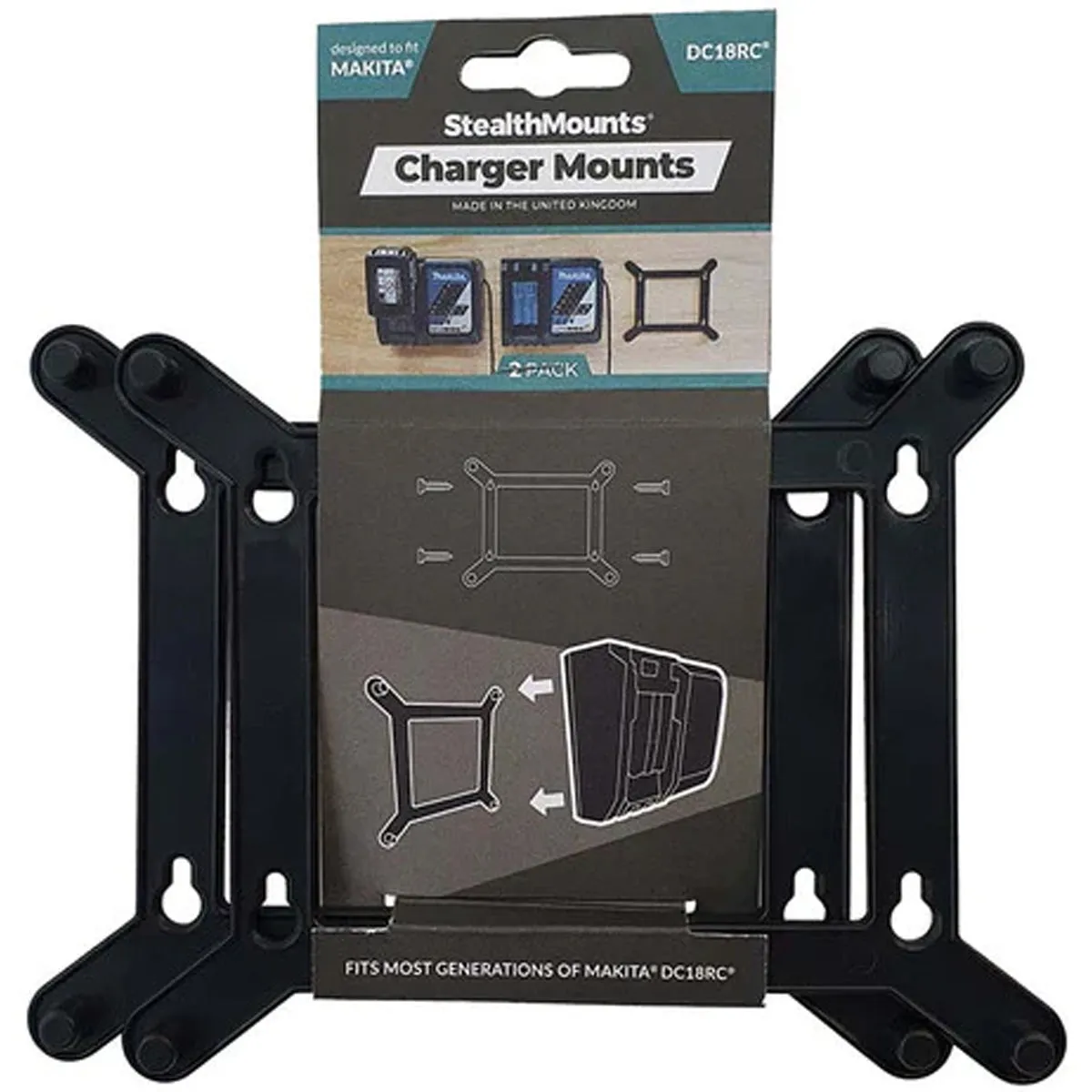 StealthMounts Makita DC18RC Charger Mount Pack Of 2 SMT-CMC-MK-S