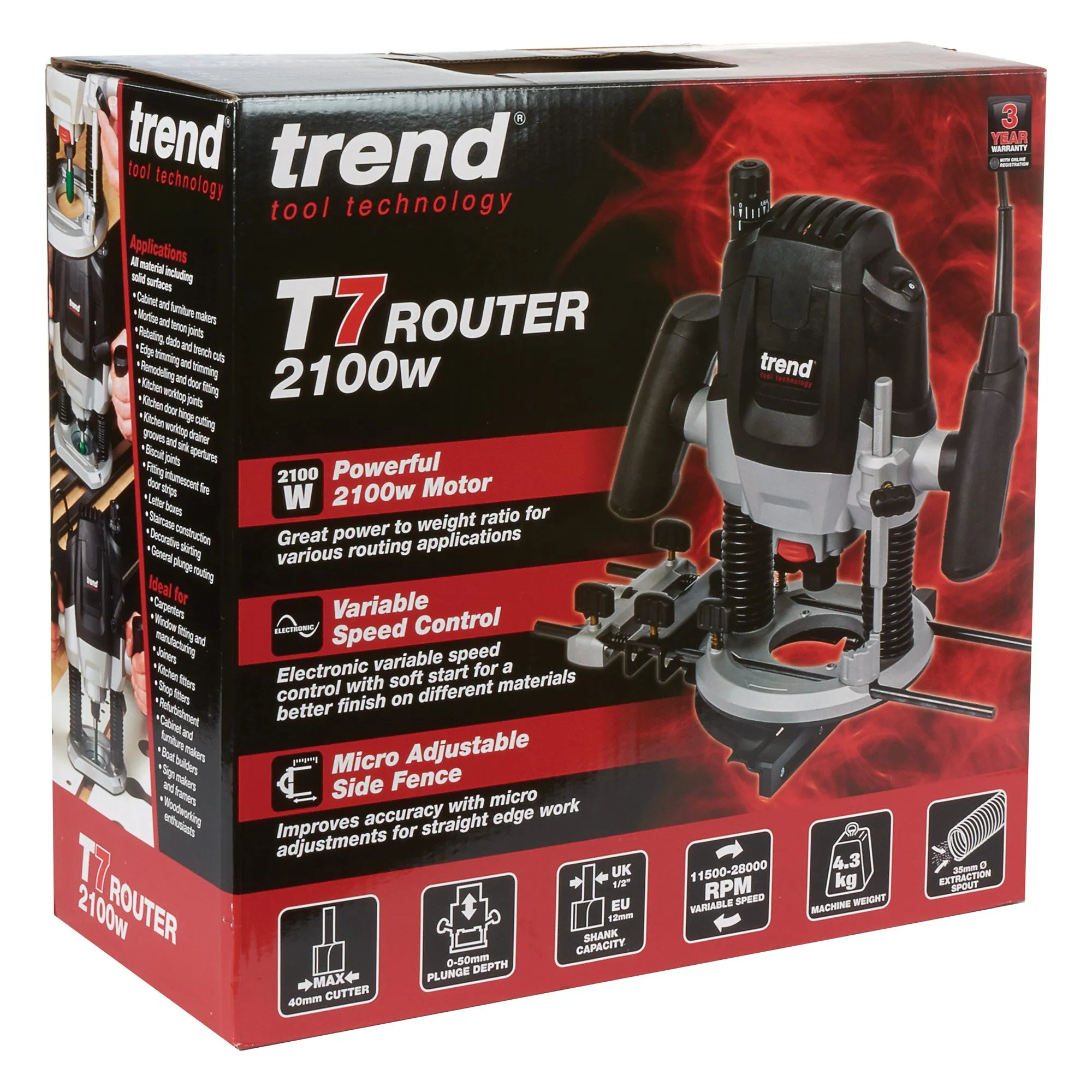 Trend T7EK 1/2 Plunge Router 230V/2100W